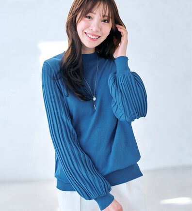 alotta（アロッタ）の「【毛玉になりにくい】大人上品袖プリーツニット（ニット・セーター）」