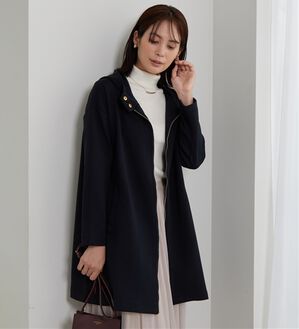 BELLUNA（ベルーナ）の「衿デザインロング丈パーカー（パーカー）」｜ネイビー