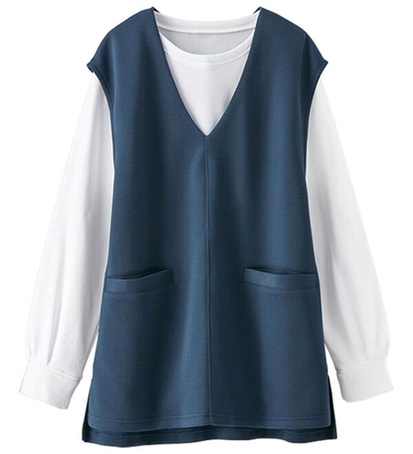 BELLUNA（ベルーナ）の「静電気防止インナー付Ｖネックベストアンサンブル（アンサンブル）」｜詳細画像