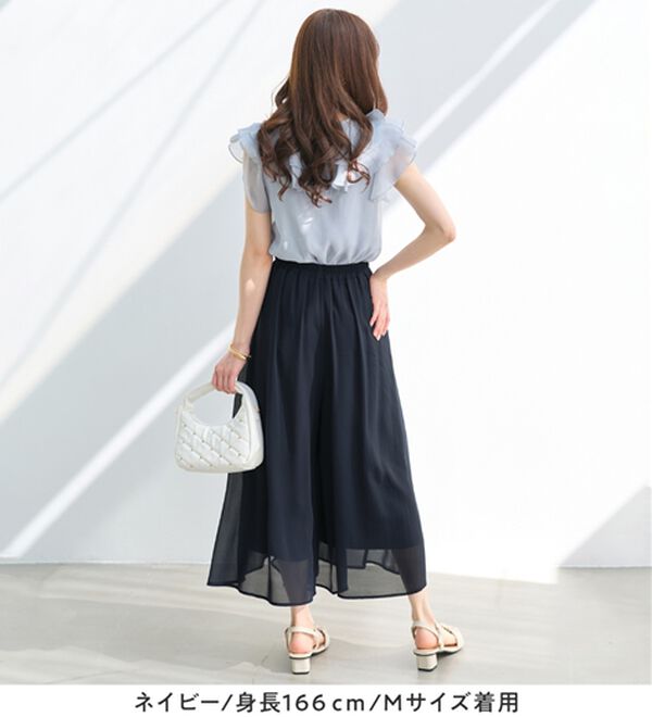 alotta（アロッタ）の「ふんわりシフォンワイドパンツ（ワイドパンツ・ガウチョ）」｜詳細画像