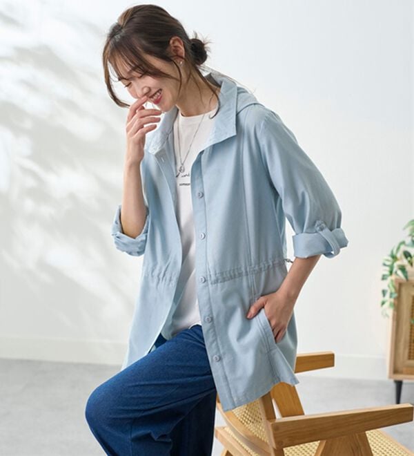 BELLUNA（ベルーナ）の「デニム調デザインパーカー（パーカー）」｜詳細画像