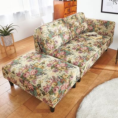 iellio（イエリオ）の「オットマン付カジュアルカウチソファ＜ソファベッド・ソファーベッド・２人掛け・３人掛け・カウチソファー・ローソファ＞（ソファ）」