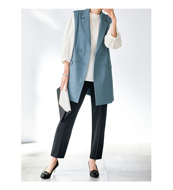 BELLUNA（ベルーナ）の「コーデの主役！麻調素材カラージレ（ジレ）」｜詳細画像