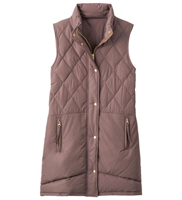 VINNO（ヴィノ）の「ハイブリッドダウン切替デザインベスト（ベスト）」｜ローズグレー