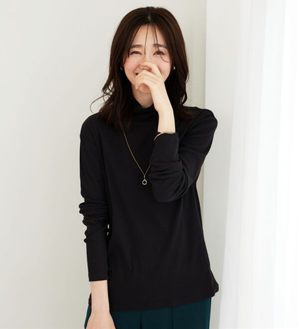 BELLUNA（ベルーナ）の「素肌想いの綿１００％シアープルオーバー（カットソー）」｜詳細画像