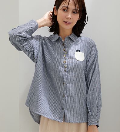 BELLUNA（ベルーナ）の「アニマル刺しゅう多ボタンデザインブラウス（ブラウス）」