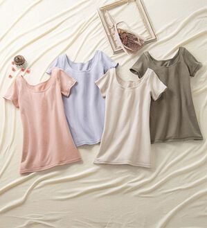 「素肌よろこぶオーガニックコットンフレンチ袖（肌着・インナーウェア）」｜詳細画像