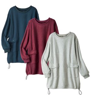 ルフラン（ルフラン）の「【３色組】ポケットが可愛いふっくら裏起毛おうちチュニック（チュニック）」｜3色組