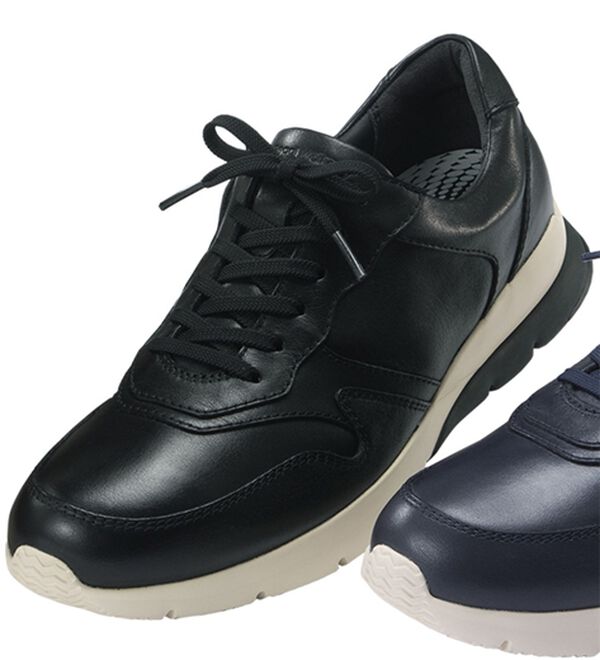 「＜リーガルウォーカー＞弾むような履き心地！レザーウォーキングシューズ（メンズスニーカー）」｜ブラック