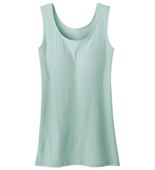 LAVIENNE（ラヴィエンヌ）の「さらりラボ！綿１００％涼しいカップ付タンクトップ（肌着・インナーウェア）」｜ミント