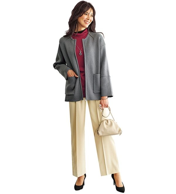 BELLUNA（ベルーナ）の「しっとり素材配色デザインプルオーバー（カットソー）」｜詳細画像