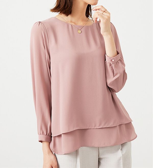 BELLUNA（ベルーナ）の「ジョーゼット素材裾ティアードブラウス（ブラウス）」｜詳細画像