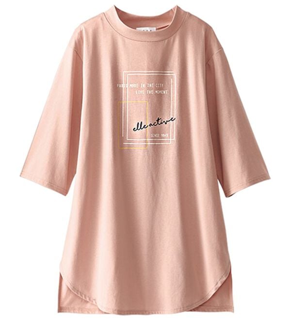 BELLUNA（ベルーナ）の「＜ＥＬＬＥ　Ａｃｔｉｖｅ＞多機能ロゴプリントチュニック（チュニック）」｜詳細画像