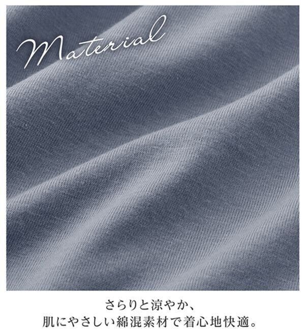 alotta（アロッタ）の「さらっと綿混素材 金ボタンデザインTシャツ（カットソー）」｜詳細画像