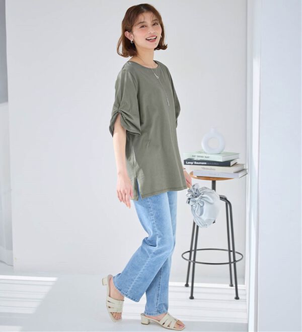 Viola e Viola（ヴィオラ エ ヴィオラ）の「綿１００％袖タックチュニック（チュニック）」｜詳細画像