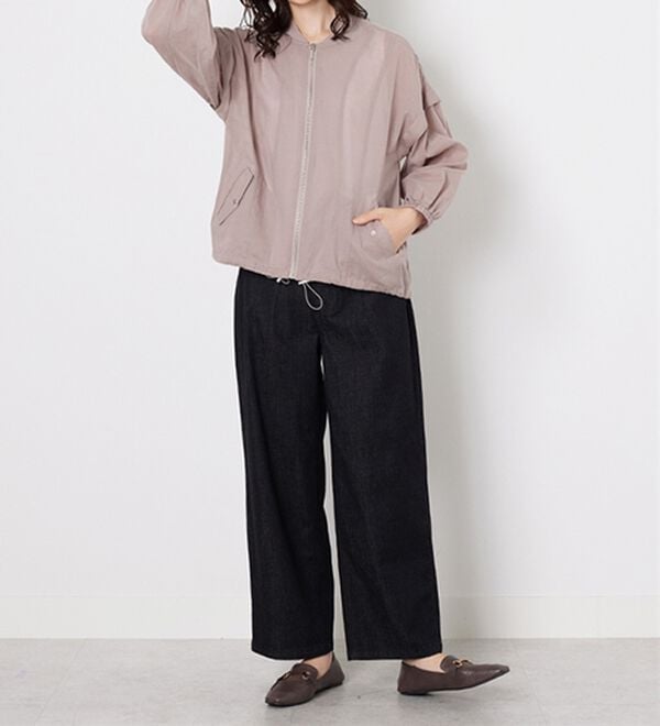 BELLUNA（ベルーナ）の「麻調素材リブ使いシアーブルゾンジャケット（ブルゾン）」｜詳細画像