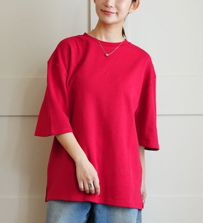 A HAPPY MARILYN（アハッピーマリリン）の「【大きいサイズ】【Ｍ～８Ｌ／選べるシルエット・袖丈】綿混ベーシックＴシャツ（Tシャツ）」