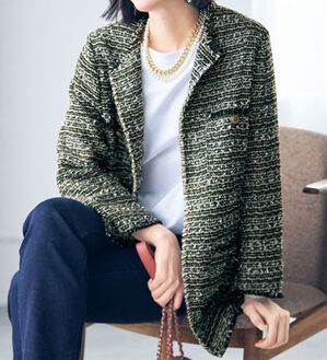 VINNO（ヴィノ）の「＜日本製生地＞ツイードジャケット（その他ジャケット）」｜詳細画像