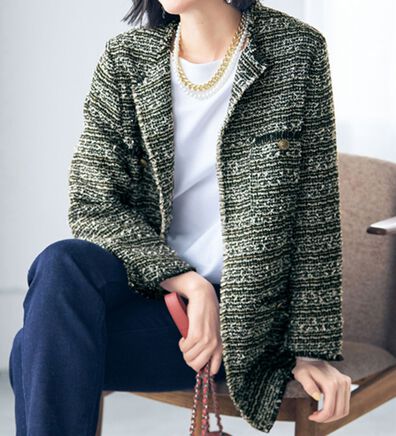 VINNO（ヴィノ）の「＜日本製生地＞ツイードジャケット（その他ジャケット）」