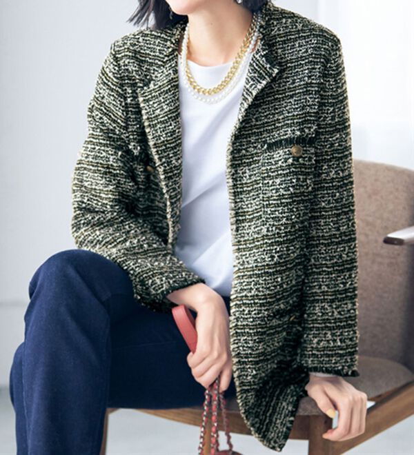 VINNO（ヴィノ）の「＜日本製生地＞ツイードジャケット（その他ジャケット）」｜詳細画像