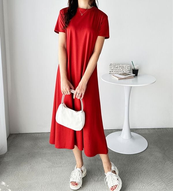 GeeRA（ジーラ）の「【接触冷感】フレアーシルエットロングワンピース（ロングワンピース）」｜詳細画像