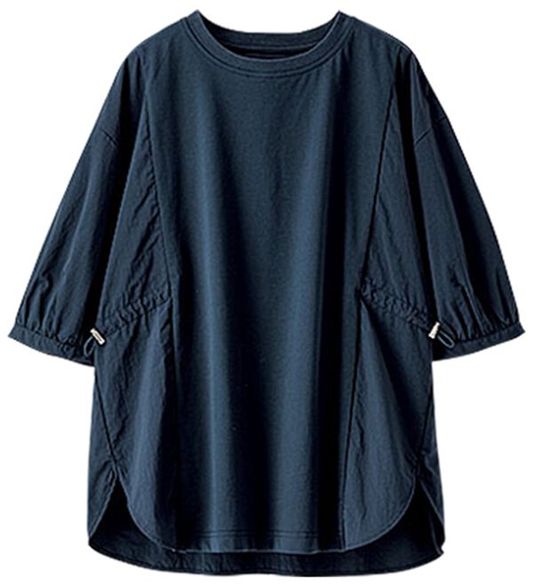 BELLUNA（ベルーナ）の「高見え！異素材切替ドロスト使いプルオーバー（カットソー）」｜詳細画像