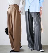 RANAN（ラナン）の「ウール調２タックワイドパンツ（フルレングスパンツ）」