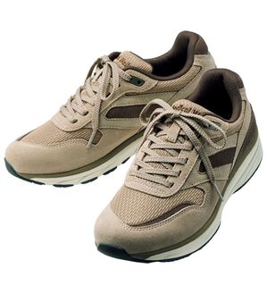 BELLUNA（ベルーナ）の「アサヒメディカルウォーク牛革ベロア靴（スニーカー）」｜ベージュ