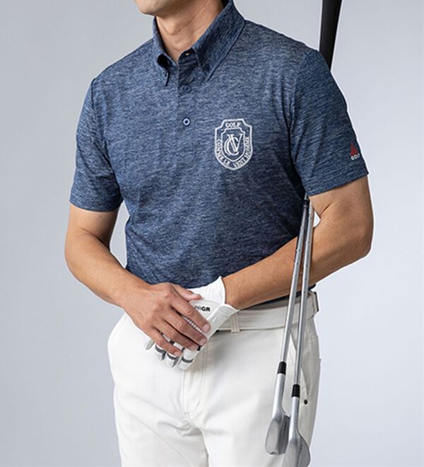 「＜コムルヴァン・オム・ゴルフ＞杢調ドライポロシャツ（メンズポロシャツ）」｜詳細画像