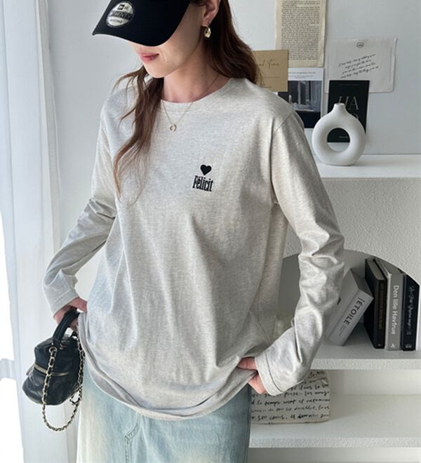 GeeRA（ジーラ）の「ハートデザイン刺繍ロンＴ（カットソー）」｜詳細画像