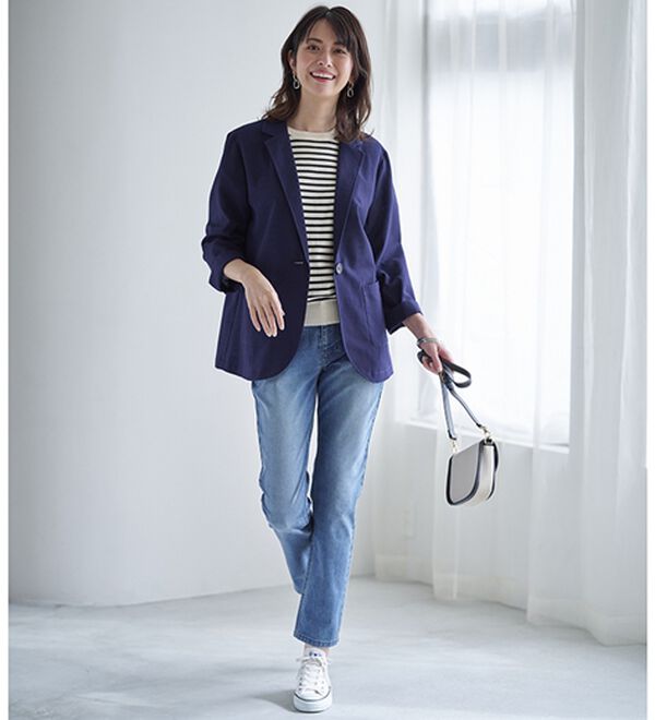 BELLUNA（ベルーナ）の「涼しげサッカー素材ウォッシャブルサマージャケット（その他ジャケット）」｜詳細画像