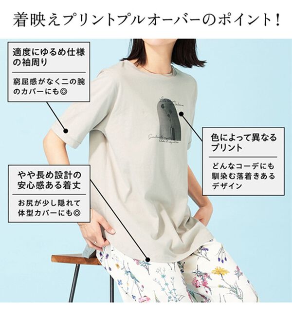 BELLUNA（ベルーナ）の「ヒンヤリ！着映えプリントプルオーバー（カットソー）」｜詳細画像