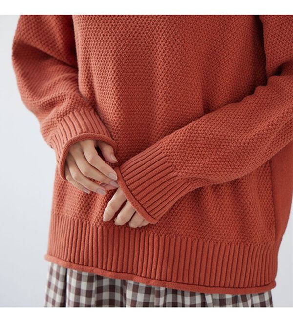 Viola e Viola（ヴィオラ エ ヴィオラ）の「【静電気防止】綿１００％鹿の子編みゆるニット（ニット・セーター）」｜詳細画像