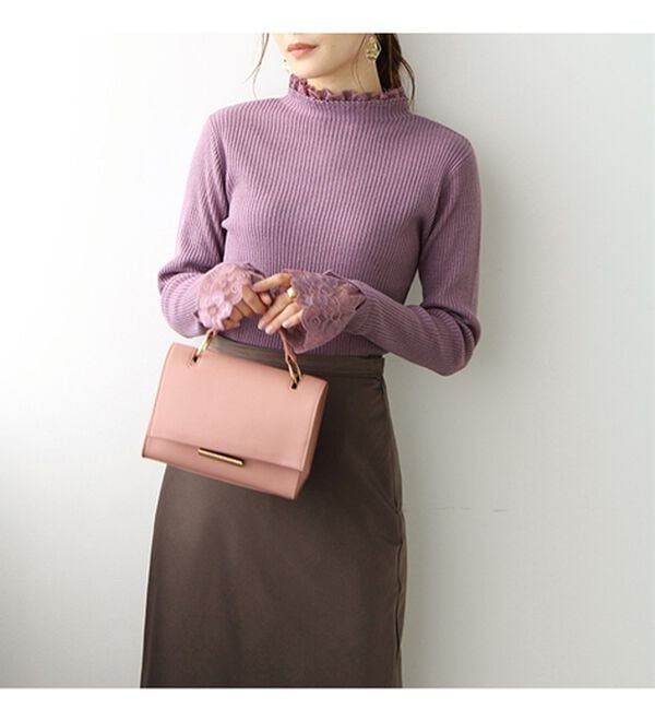 GeeRA（ジーラ）の「大人可愛い！レースが上品なハイネックニット（ニット・セーター）」｜詳細画像