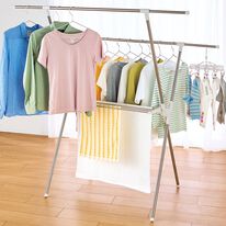 「ステンレス伸縮式物干し（ランドリーラック・収納）」