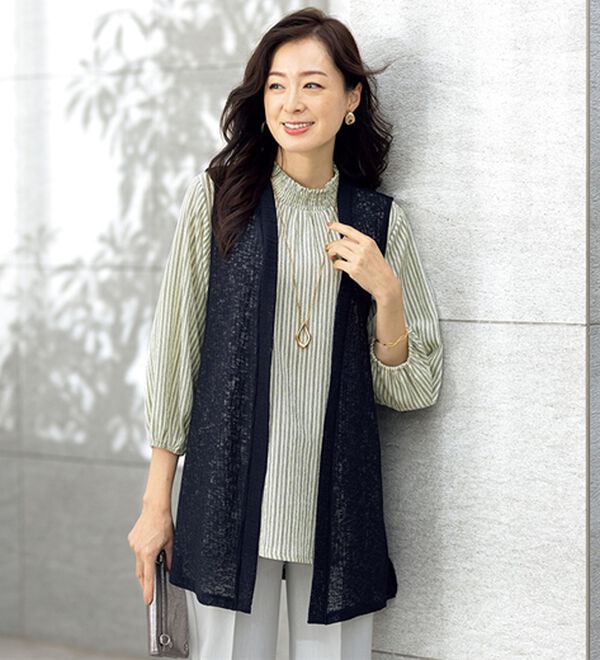 ルフラン（ルフラン）の「ジャカードプルオーバーベストアンサンブル（アンサンブル）」｜モノトーン系