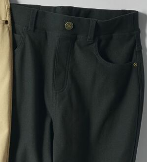 BELLUNA（ベルーナ）の「新感覚！かのこ素材ニットデニムパンツ（フルレングスパンツ）」｜黒