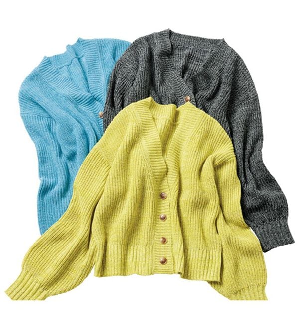 RANAN（ラナン）の「＜エコ素材＞カラーミックスニットカーディガン（ニットカーディガン）」｜詳細画像