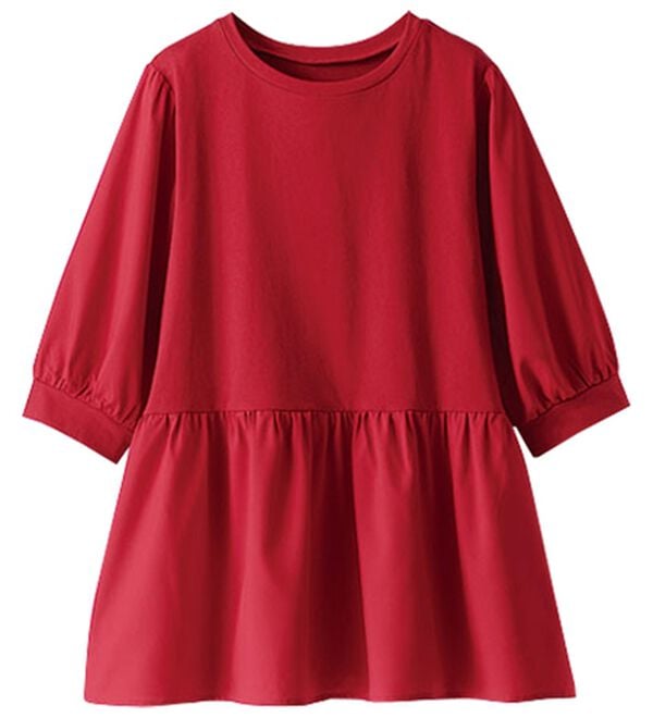 BELLUNA（ベルーナ）の「異素材切替ペプラムチュニック（チュニック）」｜詳細画像