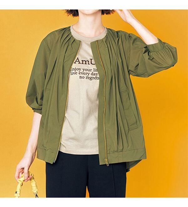 VINNO（ヴィノ）の「袖ボリュームデザインはっ水ブルゾン（ブルゾン）」｜詳細画像