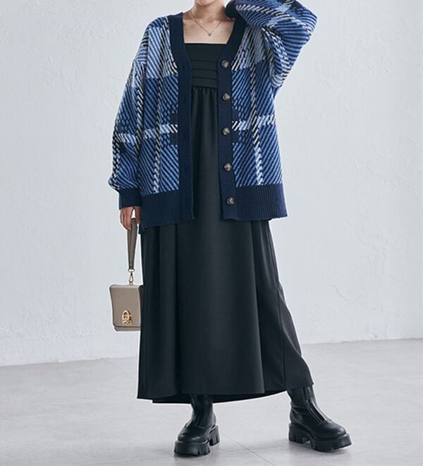 RANAN（ラナン）の「ビッグタータンオーバーカーデ（ニットカーディガン）」｜詳細画像