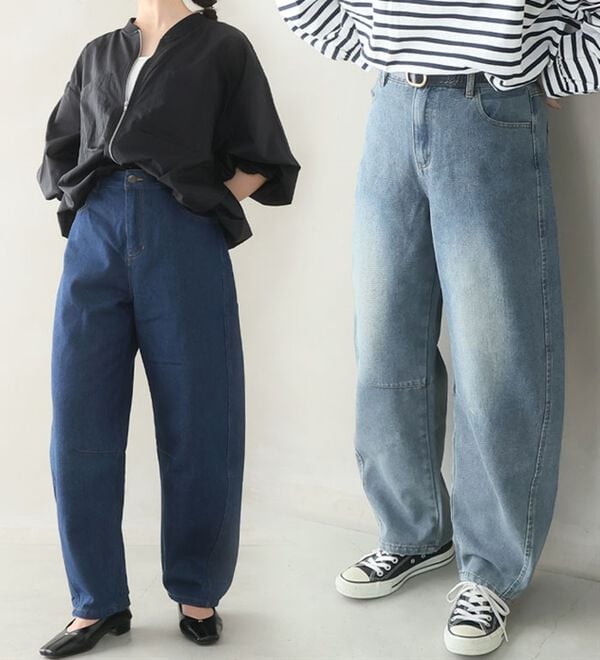 A HAPPY MARILYN（アハッピーマリリン）の「【Ｌ～８Ｌ】トレンドスタイルの、バレルパンツ。（ワイドパンツ・ガウチョ）」｜詳細画像