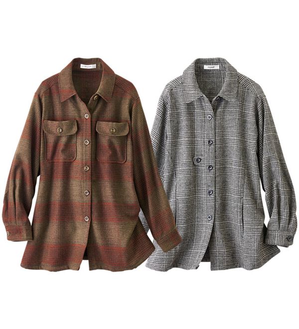 ルフラン（ルフラン）の「【２色組】あたたかウール混ブラウスジャケット（その他ジャケット）」｜詳細画像