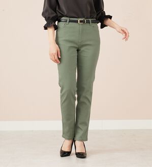 BELLUNA（ベルーナ）の「ホワイトヤーンストレッチカラーパンツ（フルレングスパンツ）」｜グリーン