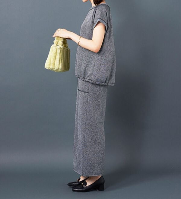 BELLUNA（ベルーナ）の「ラメ入り裏毛素材スカート（ロングスカート）」｜詳細画像