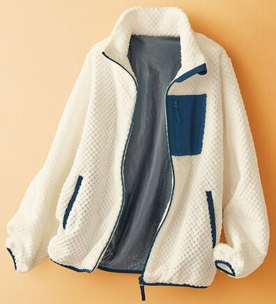 BELLUNA（ベルーナ）の「裏アルミ配色デザインあったかボアフリース（ブルゾン）」