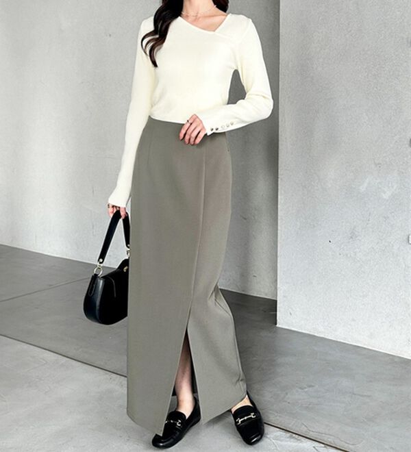 GeeRA（ジーラ）の「オンオフ着られる！スリットタイトスカート（ロングスカート）」｜詳細画像