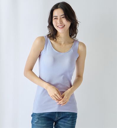 LAVIENNE（ラヴィエンヌ）の「【汗かきさん必見！】＜カップ付＞涼感サラッと快適汗取りタンクトップインナー＜さらりラボ＞（肌着・インナーウェア）」