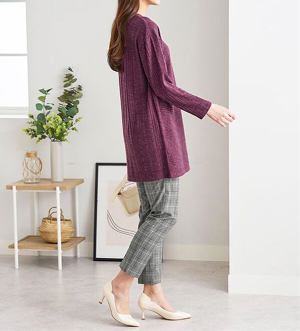 BELLUNA（ベルーナ）の「杢調ランダムテレコ切替チュニック（チュニック）」｜詳細画像