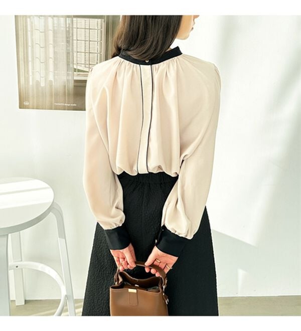 GeeRA（ジーラ）の「前後２ＷＡＹバイカラーブラウス（ブラウス）」｜詳細画像